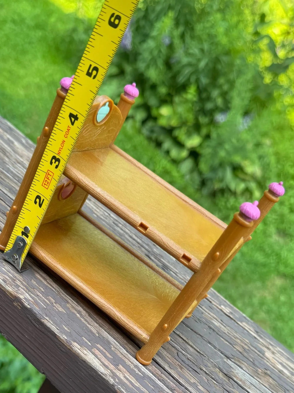 Tan Doll Bunk Shelf with Pink Accents - Kids Dolls & Accessories